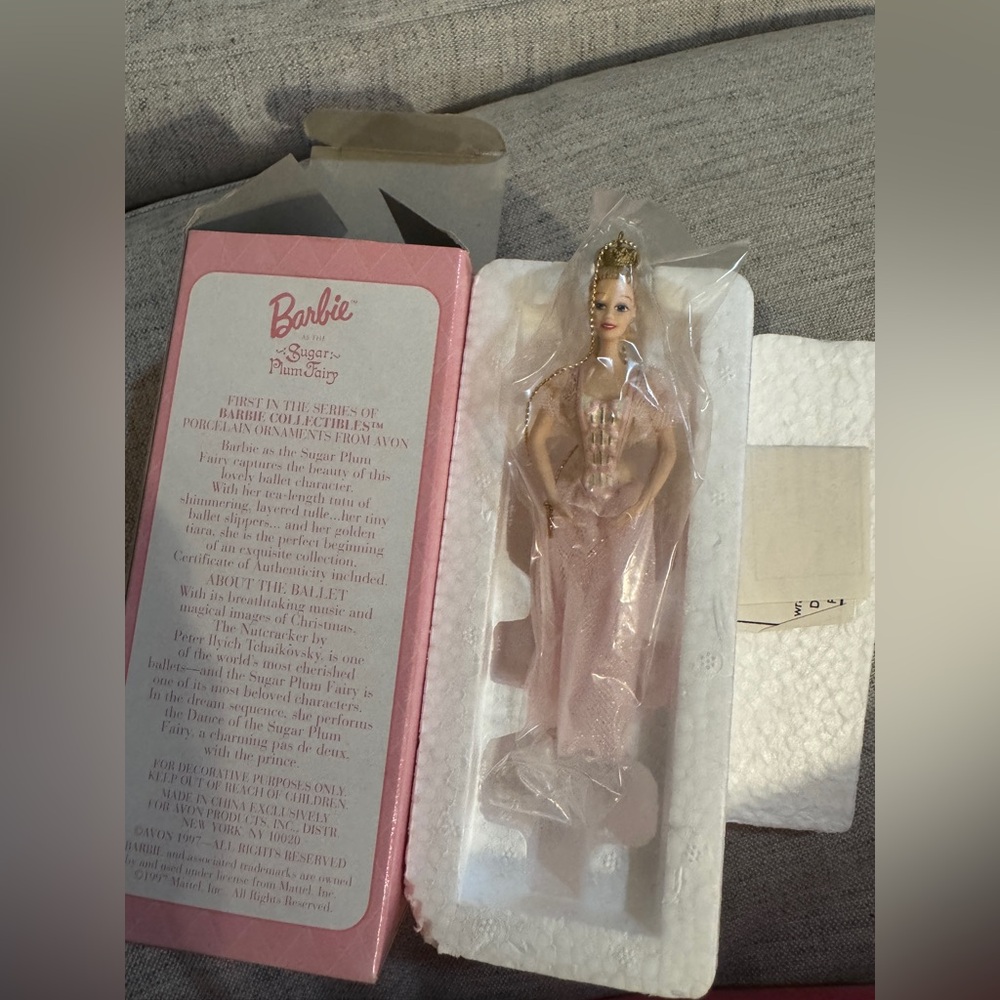 NEW AVON Vintage Barbie sugar plum fairy porcelain ornament BOX AS IS
